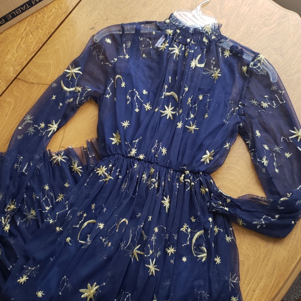 Navy and Gold Starry Dress